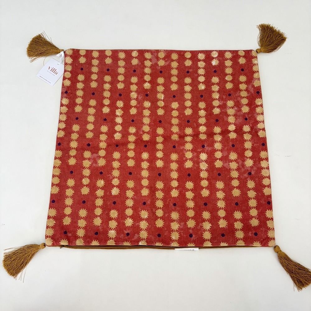 Villa Classic Home Perdita Chili 22"x22"Pillow Cover Pottery Barn Linen Velvet
